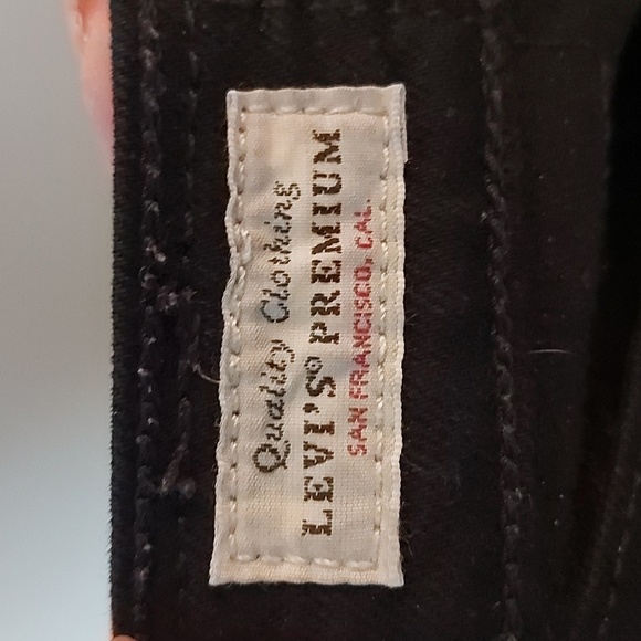 Levi's Premium Wedgie Straight Hidden Button Fly Jeans Big E Black Size 27 - Picture 9 of 11